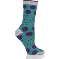 Ladies 1 Pair Braintree Paolini Spots And Dots Bamboo And Organic Cotton Socks