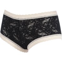 Ladies 1 Pair Kinky Knickers Black And Ivory Straight Lace Trim Knickers