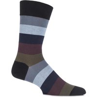 Mens 1 Pair J. Alex Swift Multi Striped Fine Cotton Socks