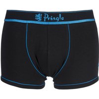 Mens 1 Pack Pringle Harry Black Fashion Trunks With Contrast Waistband And Binding