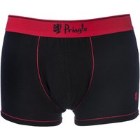 Mens 1 Pack Pringle Harry Contrast Waist Band Hipster Boxer Shorts In Black And Red