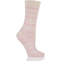 Ladies 1 Pair Urban Knit Aztec Fairisle Wool Socks