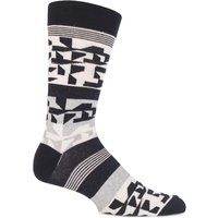 Mens 1 Pair Urban Knit Fun Striped And Geometric Designed Socks