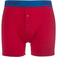 Mens 1 Pack SockShop Dare To Wear Bamboo Button Front Boxer Trunks In Pillar Box Red