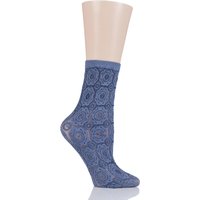 Ladies 1 Pair Oroblu Lauryn Flower Pop Socks