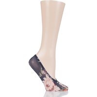 Ladies 1 Pair Oroblu Jasmine Floral Shoe Liner Socks