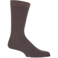 Mens 1 Pair Viyella Short Wool Ribbed Socks With Hand Linked Toe
