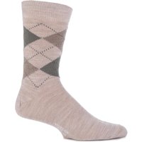 Mens 1 Pair Viyella Short Wool Argyle Socks Made In England