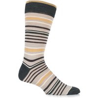 Mens 1 Pair Viyella Varied Stripe Wool Blend Socks