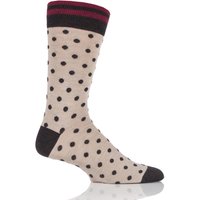 Mens 1 Pair Viyella Striped Top And Dots Wool Blend Socks