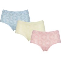 Ladies 3 Pair Braintree Melissa Leaf Print Bamboo And Organic Cotton Briefs In Gift Box