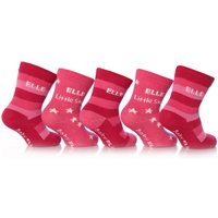 Girls 5 Pair Baby Elle Pink Stars & Stripe Socks