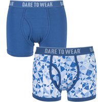 Mens 2 Pack Dare To Wear Fitted Keyhole Trunks With Exclusive Cracked Ice Art Design