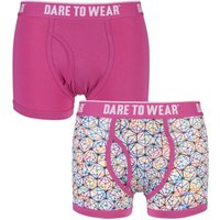 Mens 2 Pack Dare To Wear Fitted Keyhole Trunks With Exclusive Scribble Art Design