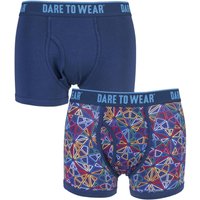 Mens 2 Pack Dare To Wear Fitted Keyhole Trunks With Exclusive Network Art Design