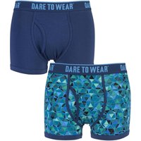 Mens 2 Pack Dare To Wear Fitted Keyhole Trunks With Exclusive Isocahedron Art Design