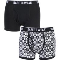 Mens 2 Pack Dare To Wear Fitted Keyhole Trunks With Exclusive DTW Art Design