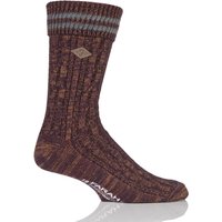 Mens 1 Pair Farah 1920 Cotton Cable Knit Boot Socks With Turn Over Top
