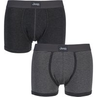 Mens 2 Pack Jeep Fine Stripe And Plain Hipster Trunks