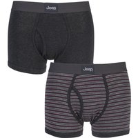 Mens 2 Pack Jeep Dual Fine Stripe And Plain Hipster Trunks