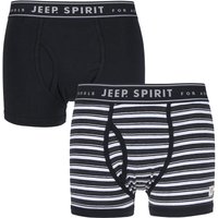 Mens 2 Pack Jeep Spirit Varried Stripe And Plain Cotton Rich Keyhole Trunks