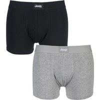Mens 2 Pack Jeep Cotton Plain Fitted Hipster Trunk Boxer Shorts