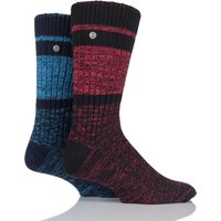 Mens 2 Pair Jeep Spirit Twist Knit Cotton Rich Socks