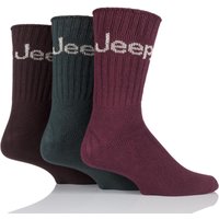 Mens 3 Pair Jeep Ribbed Cotton Boot Socks