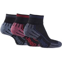 Mens 3 Pair Jeep Cushioned Cotton Ankle Socks