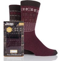 Mens 2 Pair Jeep Wool Blend Fair Isle Socks Gift Box