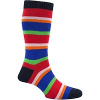 Mens 1 Pair Scott Nichol The Hendon 85% Cotton Multi Block Striped Socks