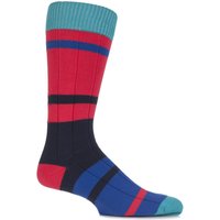 Mens 1 Pair Scott Nichol Silsden Colour Block Striped Cotton Socks