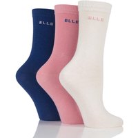 Girls 3 Pair Elle Plain Cotton Socks