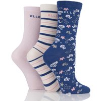 Girls 3 Pair Elle Patterned Cotton Socks
