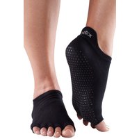 Mens And Ladies 1 Pair ToeSox Half Toe Organic Cotton Low Rise Yoga Socks In Black