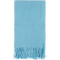 Ladies And Mens Great And British Knitwear 100% Cashmere Plain Knit Scarf With Fringe