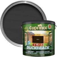 Cuprinol 5 Year Ducksback Black Matt Shed & Fence Treatment 9L Tub
