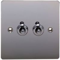 Holder 10A 2-Way Double Black Nickel Toggle Switch