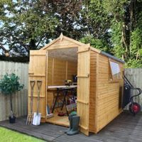 8X6 Apex Shiplap+ Wooden Shed With Assembly Service Base Included