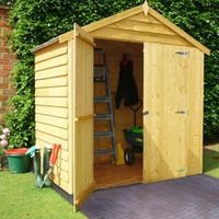 6X4 Apex Overlap Wooden Shed With Assembly Service - 5019804120000