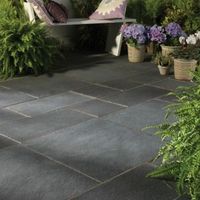 Blue Black Natural Limestone Mixed Size Paving Pack (L)4570mm (W)3340mm 15.30 M²