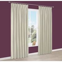 Prestige Cream Plain Pencil Pleat Lined Curtains (W)167cm (L)183cm