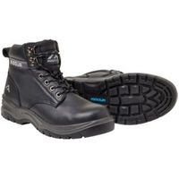 Rigour Black Full Grain Leather Steel Toe Cap Safety Work Boots Size 10