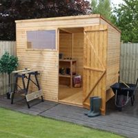 8X6 Pent Shiplap+ Wooden Shed With Assembly Service Base Included