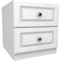 Darwin White 2 Drawer Bedside Chest (H)546mm (W)500mm (D)566mm