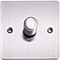 Holder 2-Way Single Brushed Steel Dimmer Switch