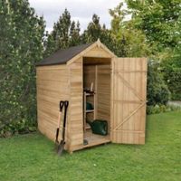 6X4 Apex Overlap Wooden Shed With Assembly Service Base Included - 5013053152188