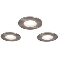 Idual Performa Brushed Stainless Steel LED Recessed Downlight 7.5 W Pack Of 3