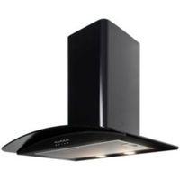 Cooke & Lewis CLGCH70BK Blackout Coated Curved Glass Cooker Hood (W) 700mm