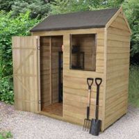 6X4 Reverse Apex Overlap Wooden Shed With Assembly Service - 5013053152690